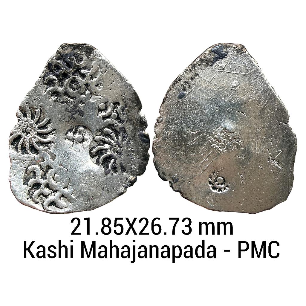 Ancient Punch Marked Coinage Middle Ganga Valley Kashi Mahajanapada Archaic Scyphate Silver Vimshatika