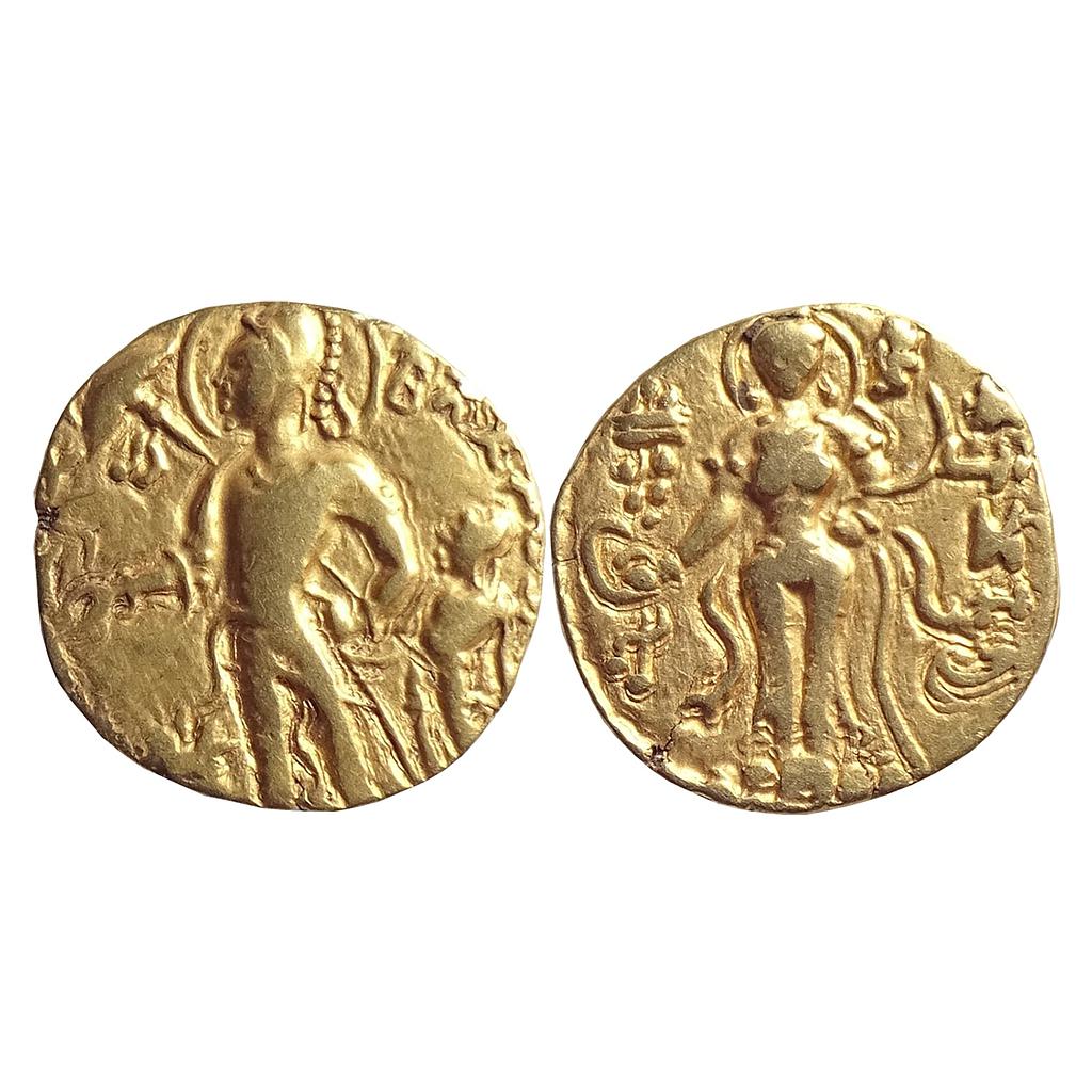 Ancient, Guptas, Chandragupta II, "Chhatra type" Gold Dinar