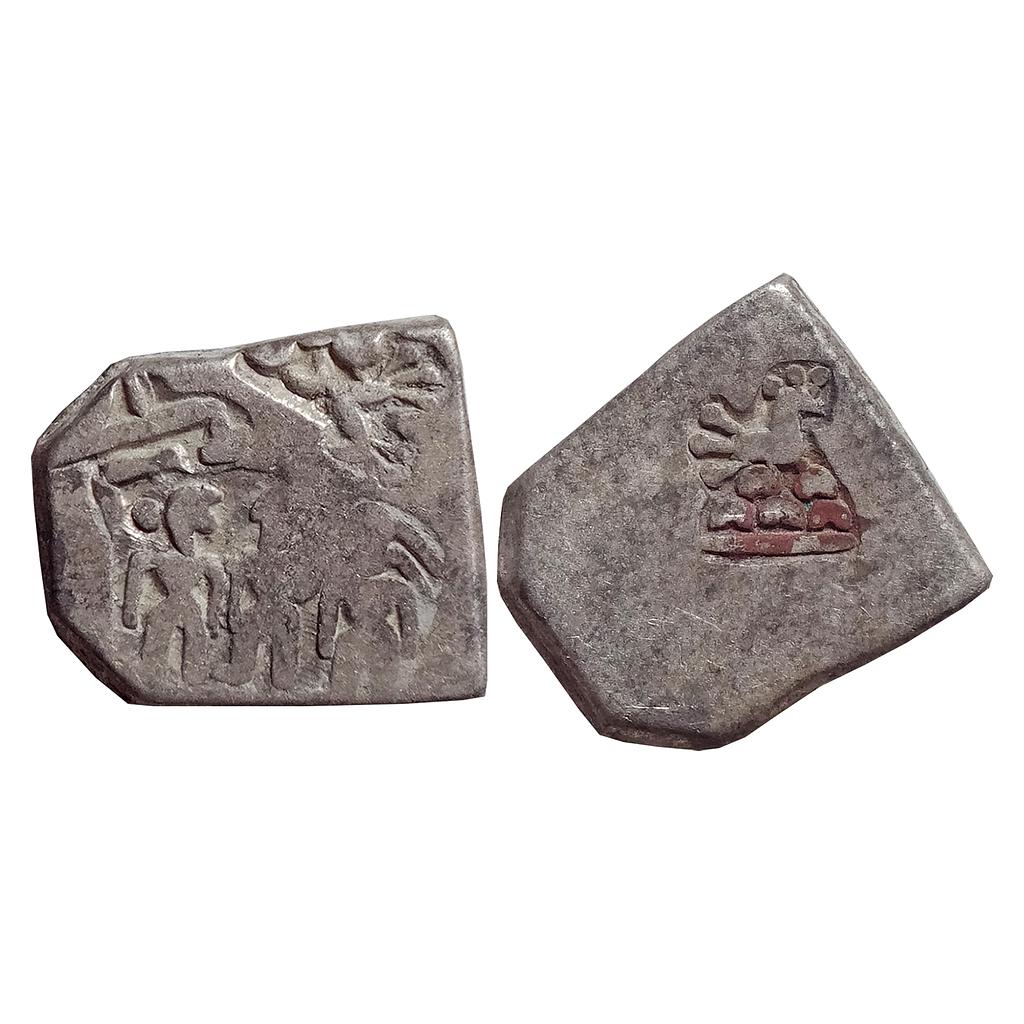Ancient, Archaic Series, Punch Marked Coinage, Magadha imperial Series, Three Human Figures, Silver Karshapana
