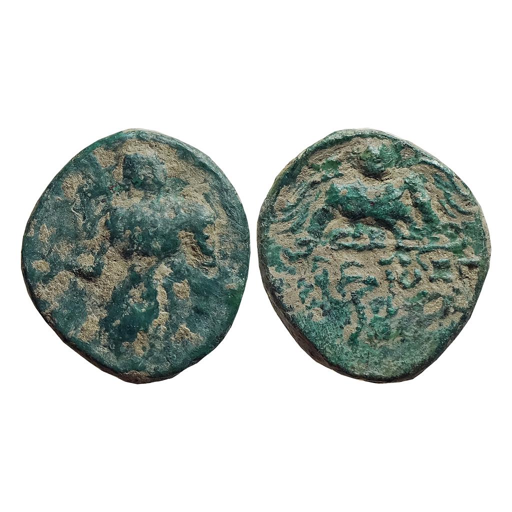 Ancient Gupta Dynasty Chandragupta II Chhatra type Copper Heavy Unit