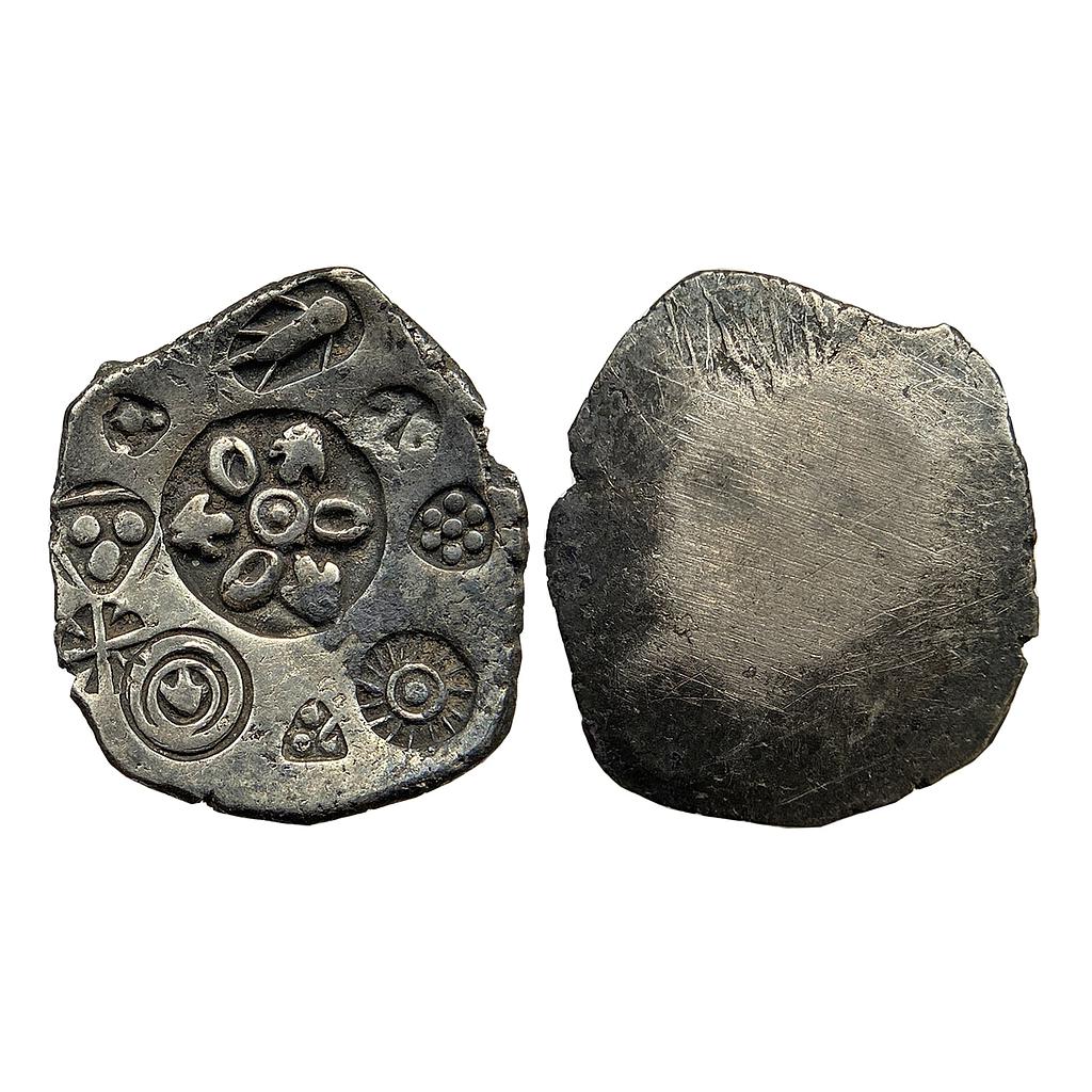 Ancient Punch Marked Coinage Silver PMC from lower Middle Ganga Valley Magadha Mahajanapada Series 0 Silver Vimshatika Standard