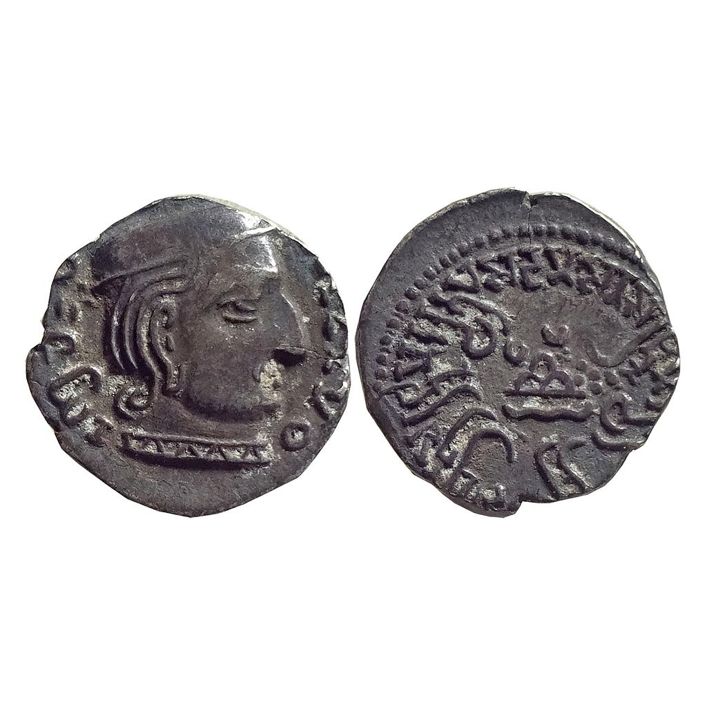 Ancient Western Kshatraps Kardamaka family Gujarat Damasena son of Rudrasimha I Silver Dramma