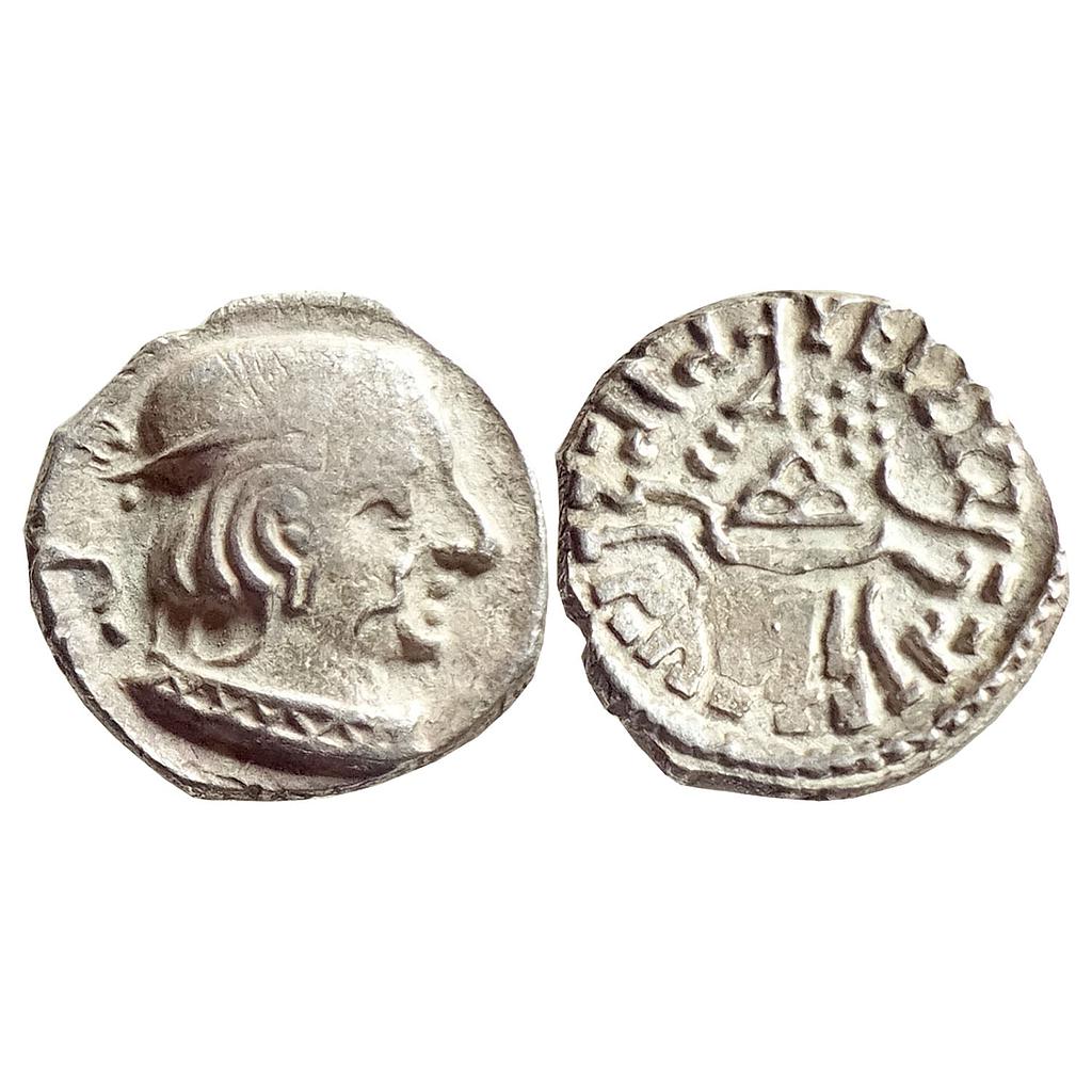 Ancient Western Kshatraps Kardamaka family Gujarat Rudrasimha II son of Jivadaman Silver Dramma