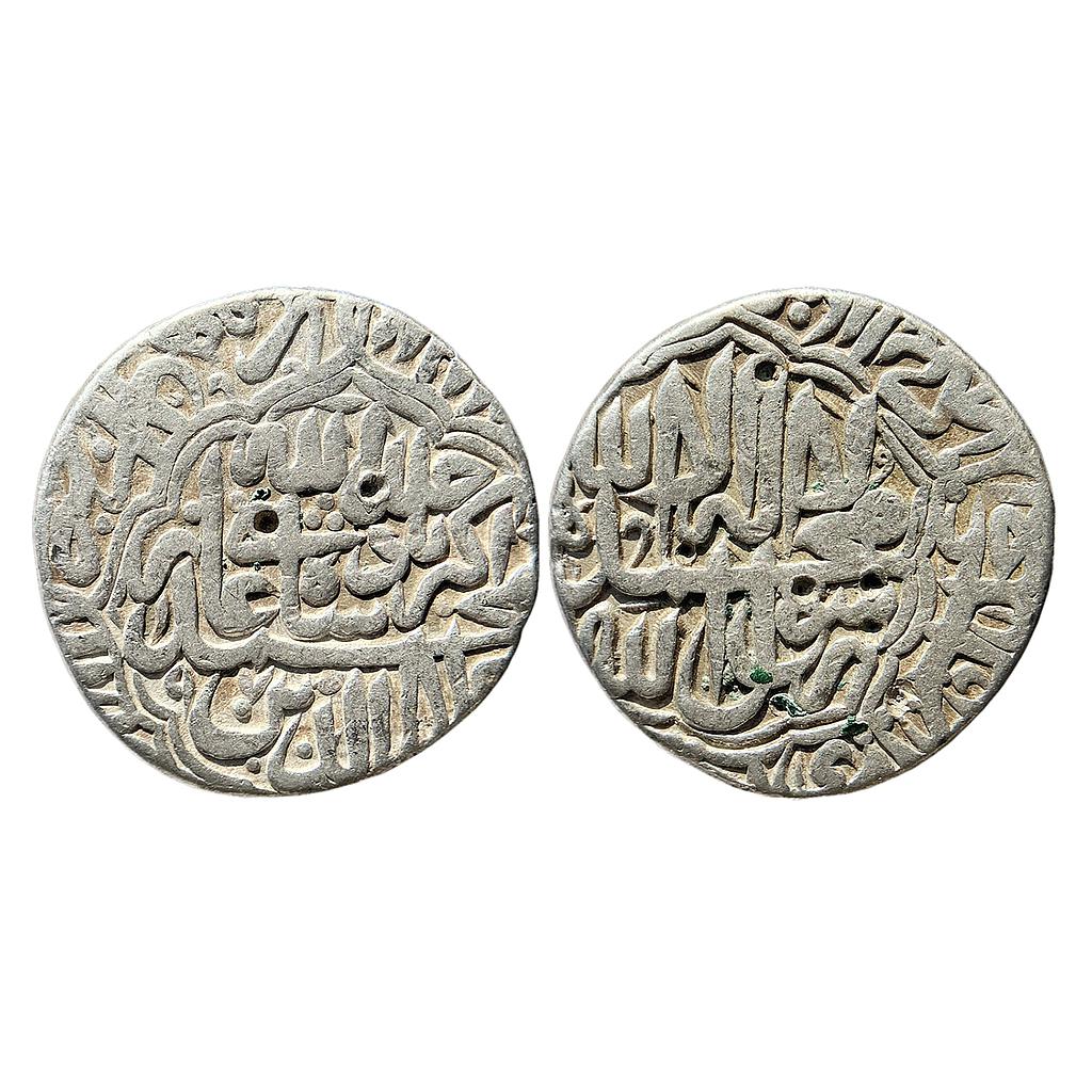 Mughal Akbar Lahore Mint Silver Rupee