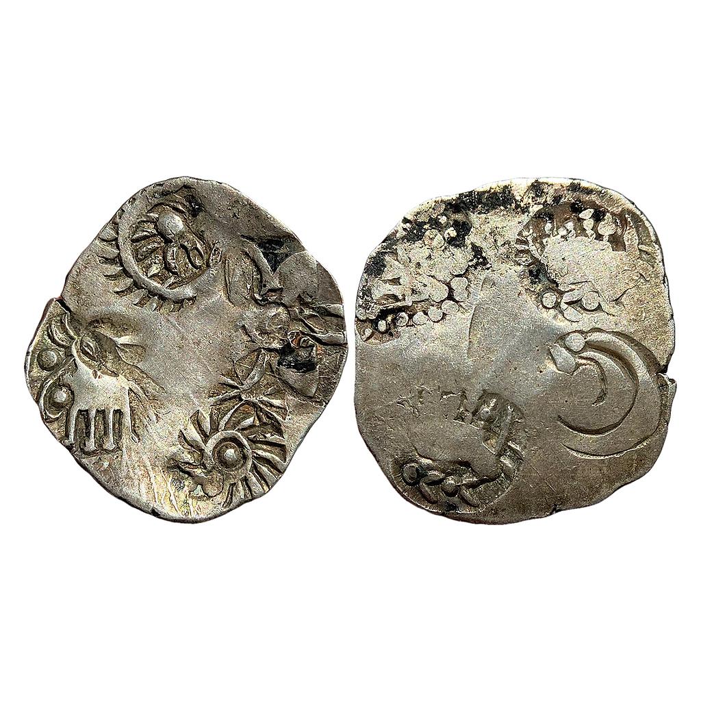 Ancient Punch Marked Coinage Punch Mark Series of the Son valley usually attributed to Vatsa Mahajanapad Silver Karshapana