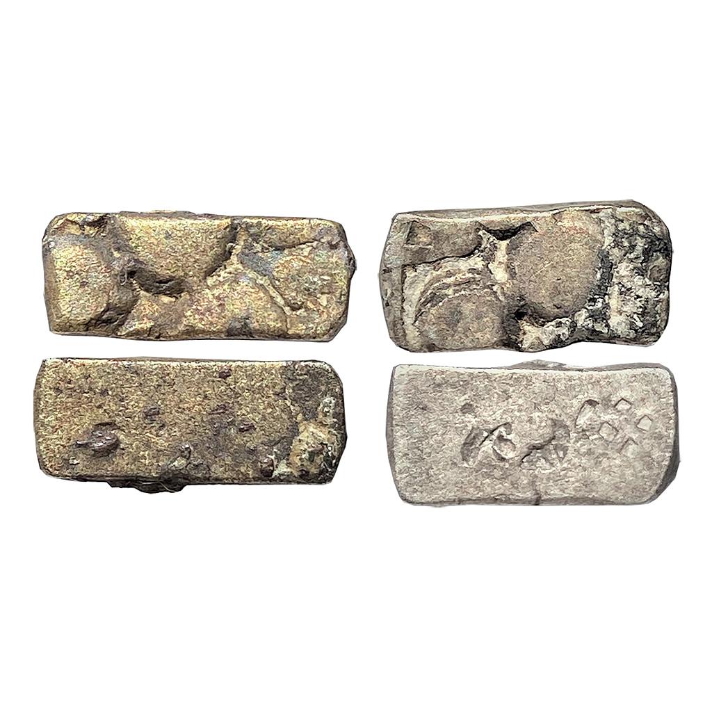 Ancient Panchala Mahajanapada set of two coins Silver Half Karshapanas