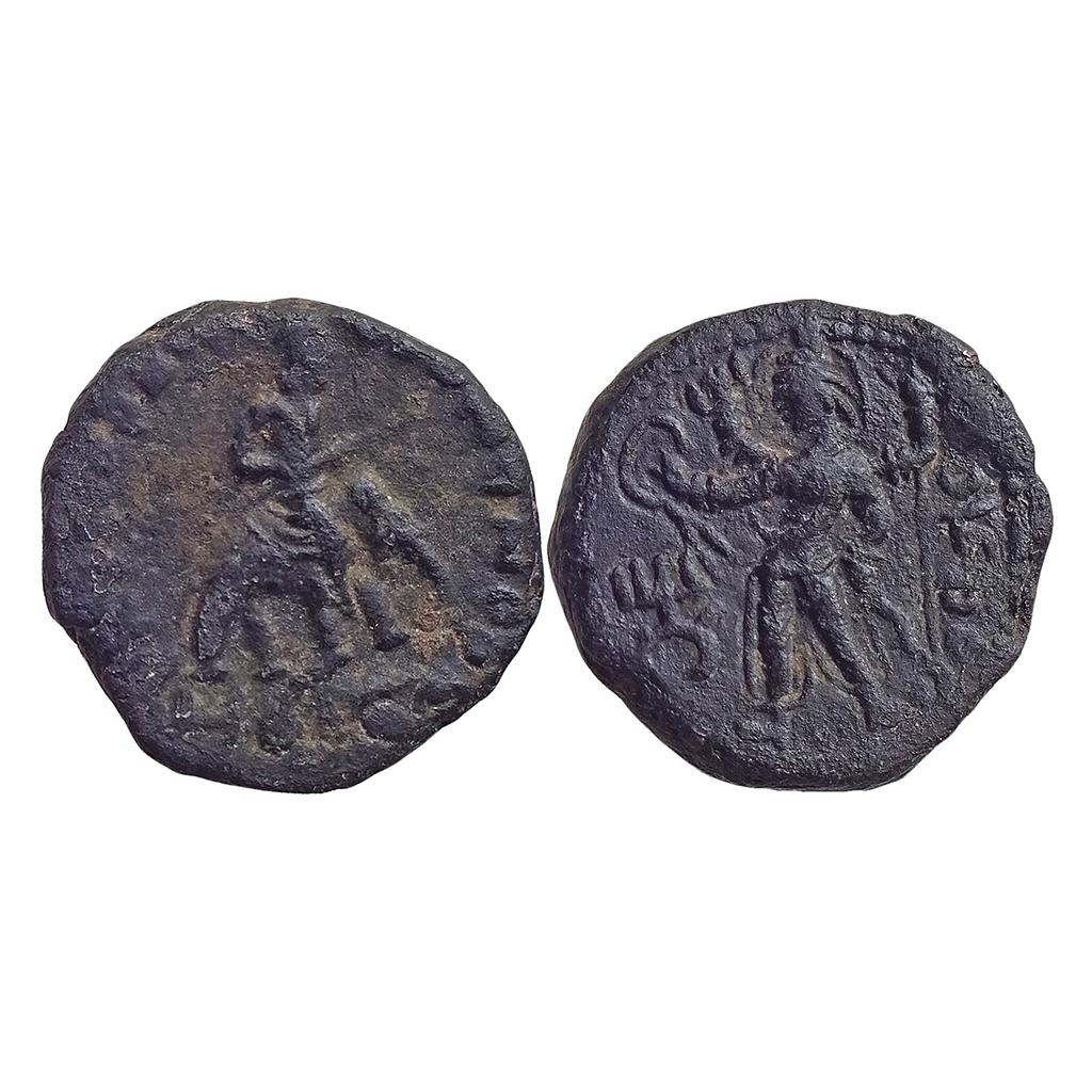 Ancient Kushanas Huvishka Copper Tetradrachm