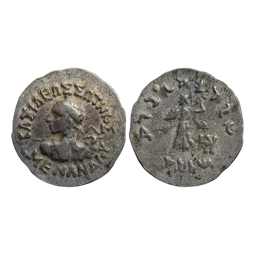 Ancient Indo-Greeks Menander I Silver Drachma