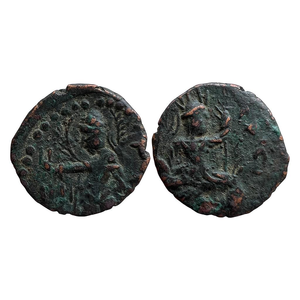 Ancient Kushanas Huvishka Bronze Drachm Unit