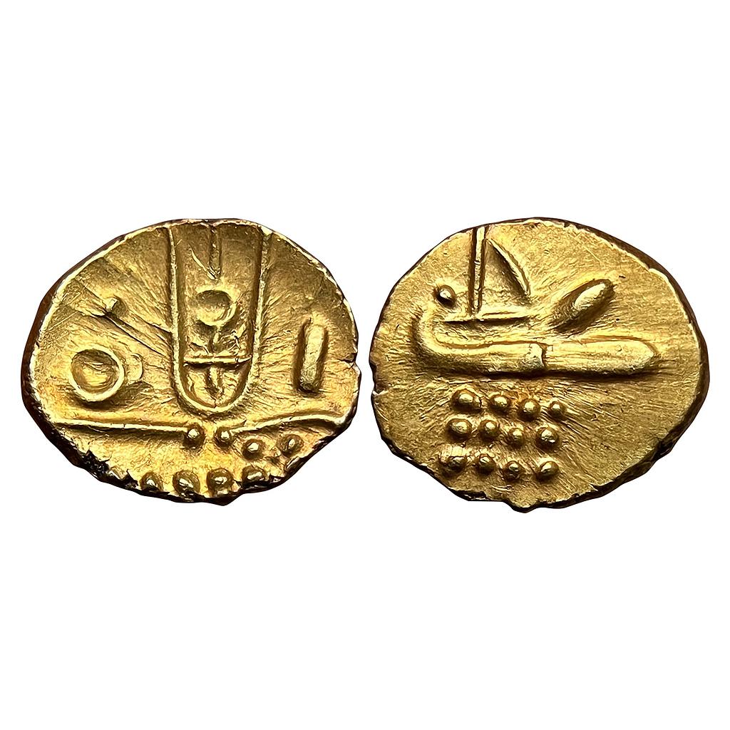 IK Travancore Viraraya Type Gold Fanam