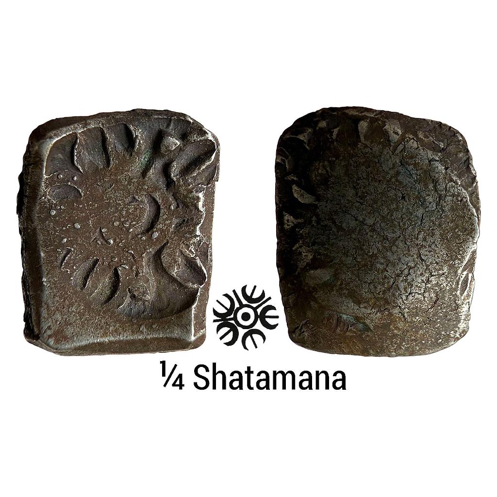 Ancient Archaic Punch Marked Coinage Attributed to Gandhara Janapada Local Swat Valley type Silver 2 Shana or 1/4 Shatamana
