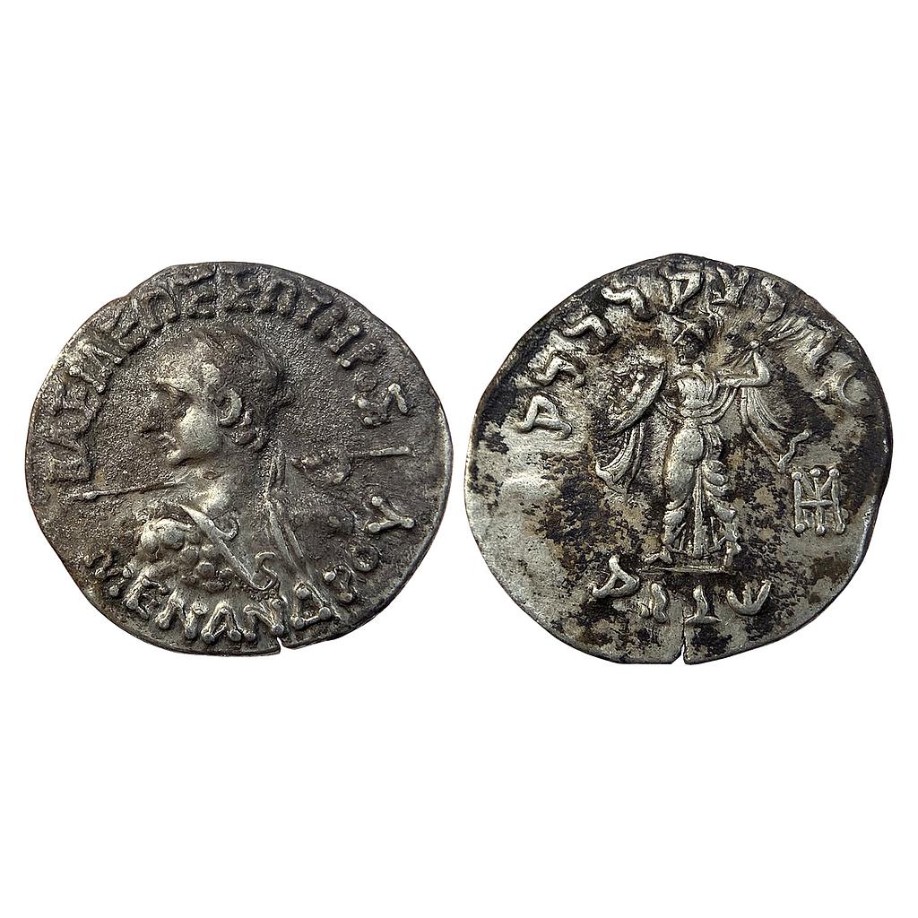 Ancient Indo-Greeks Menander I Silver Drachma