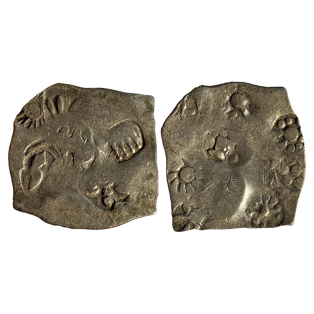 Ancient Punch Marked Coinage Magadha Mahajanapada from lower Middle Ganga Valley around the reign of Ajatashatru Series 1 Silver Karshapana