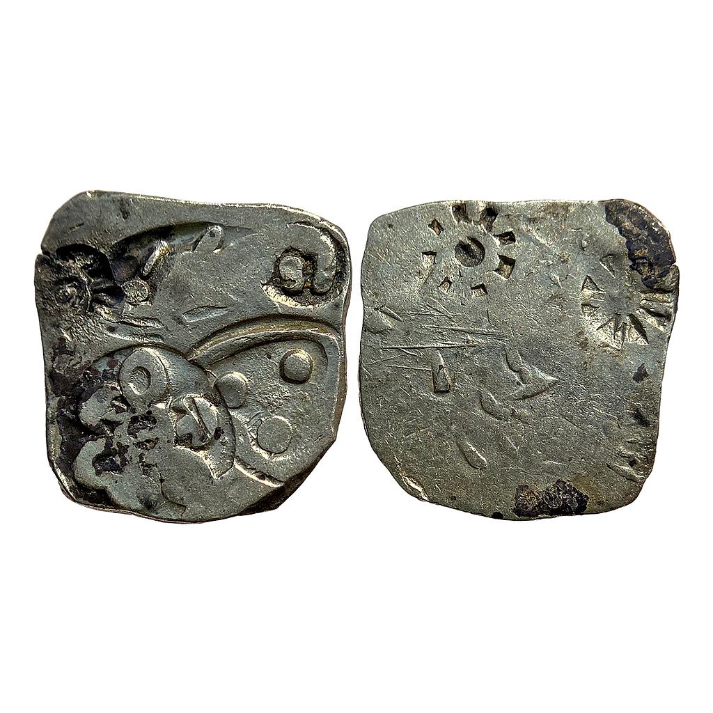 Ancient Punch Marked Coinage Magadha Mahajanapada from lower Middle Ganga Valley Series 0/1 Transitional Dumraon Hoard Type Silver Karshapana
