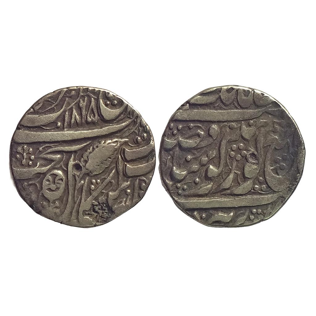 IK Sikh Empire Ranjit Singh VS 1865 Amritsar Mint Nanakshahi Couplet Silver Rupee